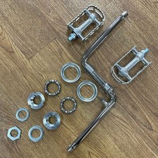 Old School BMX One Piece Crank Bottom Bracket and MKS BM-7 Pedal Combo Burner