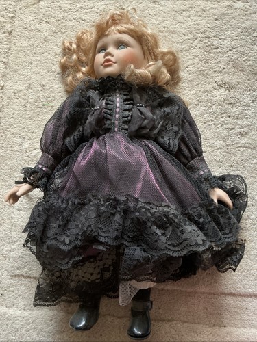 Porcelain doll with gothic - doll,