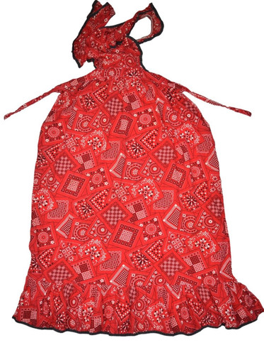 Vintage apron full length red - vintage,