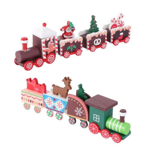 2pcs christmas wooden - 2pcs, train