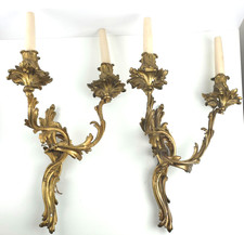 Pair Large Antique Brass Wall