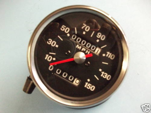 Speedometer black dial 1970 - speedometer, 1970-78