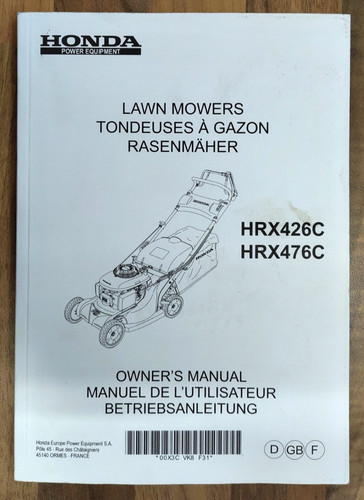 Honda hrx426c hrx476c owners - honda,