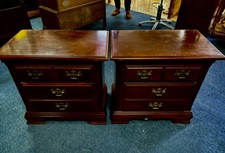 MATCHING PAIR OF  MAHOGANY BEDSIDE CABINETS, CHESTS, TABLES.