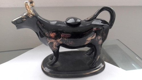Jackfield pottery cow creamer - pottery,