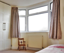 DUNELM MILL TAUPE VIENNA CURTAINS - W168cm x DROP  182cm - BROWNS - GC