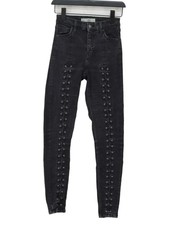 Topshop Women's Jeans W 26 in Black Cotton with Elastane, Polyester Skinny