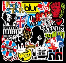 UK 100 Rock Stickers Heavy