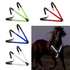 LED Horse Breastplate Collar Harness High Visibility Tack Light Webbing
