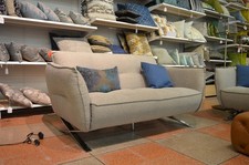 Grey Sofa 2 Seater Couch Designer Italia Living Sorrento Seville Luxury Fabric