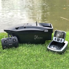 Lake Reaper Carp Fishing Bait Boat LED GPS Fish Finder Single Hand Control Black