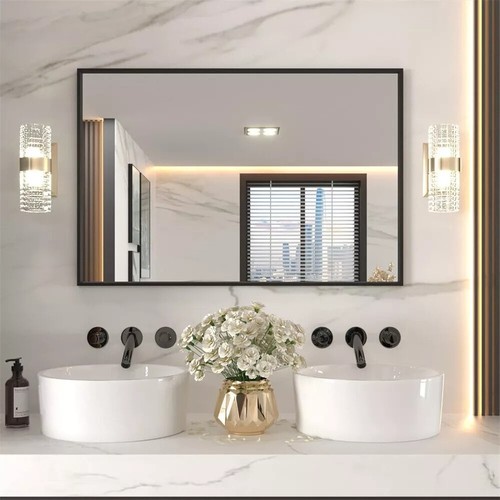 Large wall mirror black - wall, framed