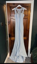 Pia Michi Light Blue Bow Back Gown Size 8 BNWT