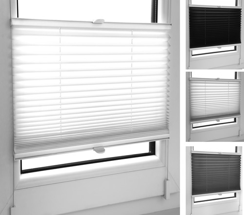 Pleated blinds white black - blinds,