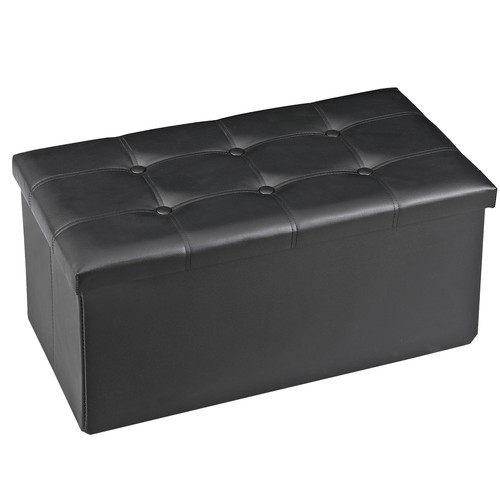 Leather storage ottoman - leather,