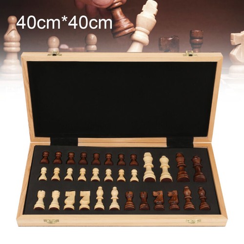 Large chess wooden set folding - chess,