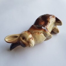 Poole Pottery Bunny Rabbit Figurine Upright Brown Glaze Vintage English 12cm