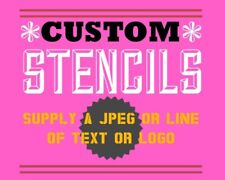 stencil with personalised custom stencil text or logo