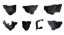 Brett Martin 106mm Guttering Black Plastic Prostyle UPVC Gutter Fittings Pipes