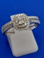 Ernest Jones 9 Carat White Gold 0.66 Carat Diamond 2 Ring Bridal Set Size R.5