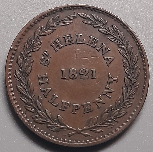 1821 helena half penny - st,