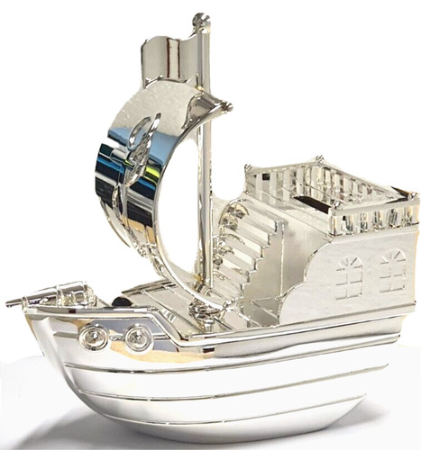 Money box silver plated pirate - plated,