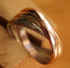 9ct Yellow White & Rose Gold