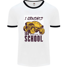 I Crushed 100 Days of School Monster Truck Mens Ringer T-Shirt