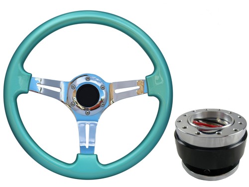 Mint green chrome steering - chrome, ts