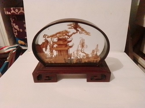 Chinese cork art diorama - chinese,