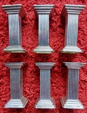 6 x silver square plastic