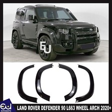 WHEEL ARCH KIT FOR LAND ROVER DEFENDER 90 L663 2020+ GLOSS BLACK WIDE BODY UK