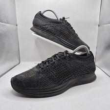 Nike Flyknit Racer Trainers Triple Black Running/Gym Men's UK 8 - 526628-009