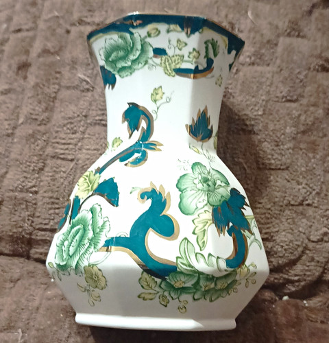 Mason chartreuse vase - chartreuse, white