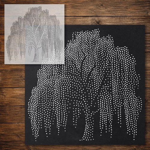 Weeping willow tree stipple - tree,
