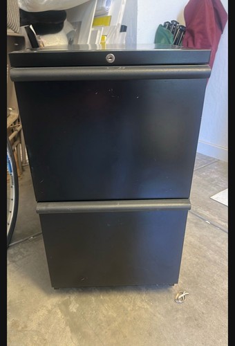 Sturdy black metal drawer - metal, 2