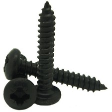 No 4 6 8 10 12 14 POZI PAN HEAD SELF TAPPING SCREWS TAPPERS ZINC PLATED BLACK