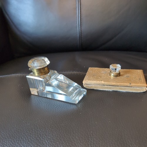 Antique cut glass - antique, inkwell