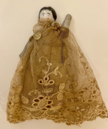 Antique miniature ceramic doll - antique,