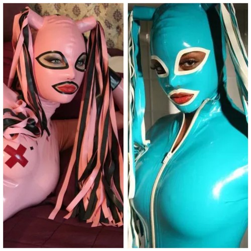 Latex hood back zipper - latex,
