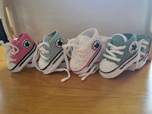 Handmade crochet baby booties - baby,