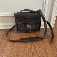 SADDLEBACK LEATHER  CO. Large Crossbody Backpack Messenger Bag Chestnut Brown