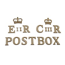 ER EIIR  Letters and Crown - Wedding Post Box 3mm MDF  Royal Mail Craft Blank