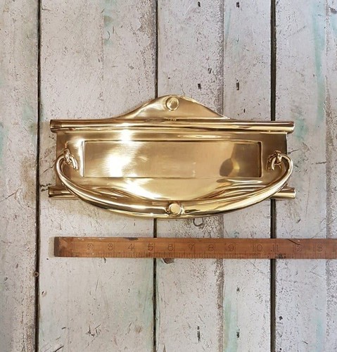 Polished brass letter plate - letter, &