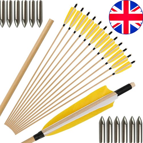 12x archery wooden arrows - 32",