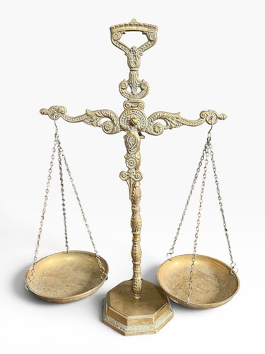 Old large 49cm brass balance - old,