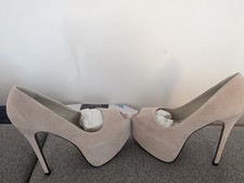 Womens Suede Peep Toe Platform