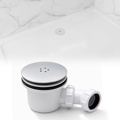 Chrome 90mm shower - 90mm, trap