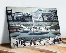 Piccadilly Gardens CANVAS WALL ART PICTURE FRAMED PRINT PAINTING LS Lowry Style