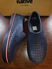 Native Shoes Miles Insight Blue/Insight Blue/Popstar Orange Men 6 Woman 8 NIB